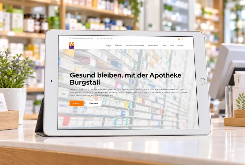 Website von Apotheke Burgstall im Geräte-Mockup