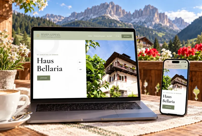 Website von Bellaria & Rainell im Geräte-Mockup