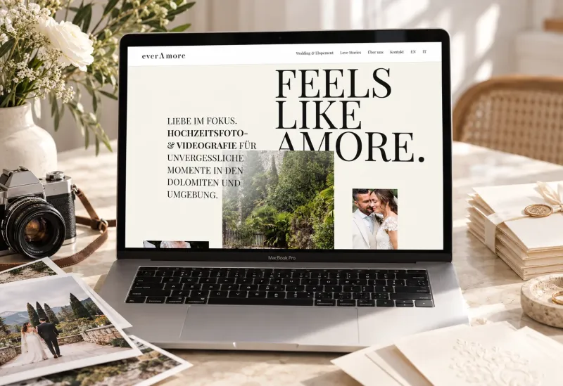 Website von Everamore Wedding im Geräte-Mockup