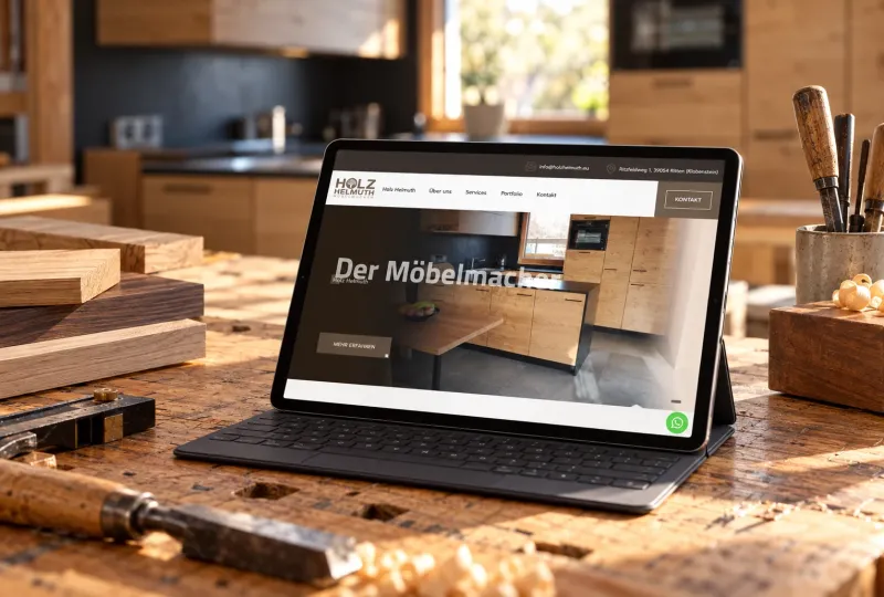 Website von Holz Helmuth im Geräte-Mockup