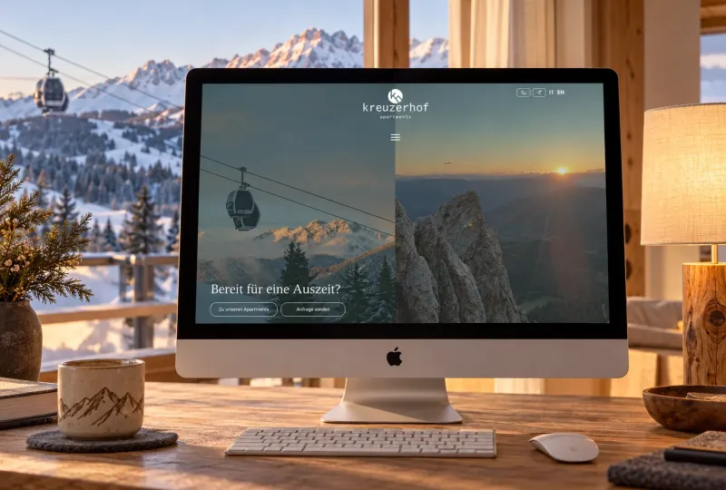 Website von Kreuzerhof im Geräte-Mockup
