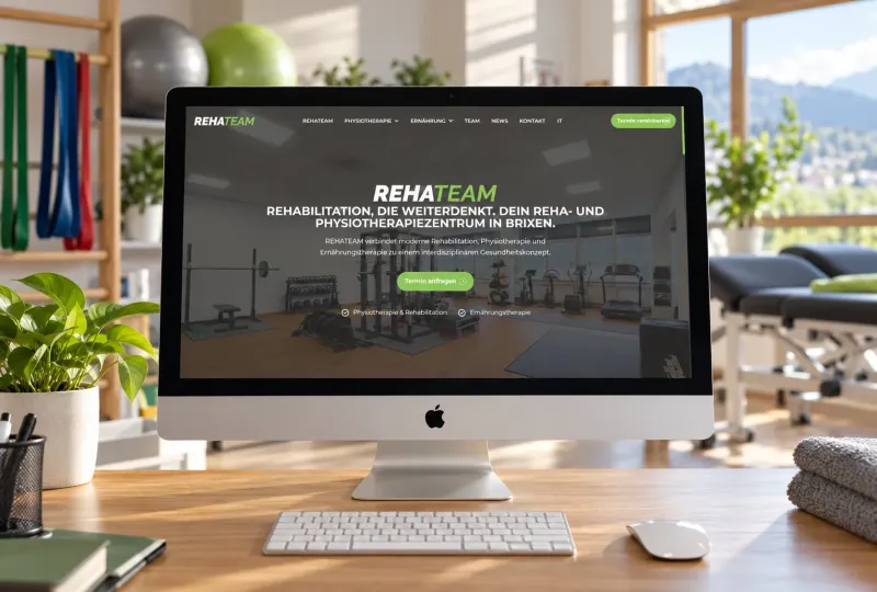 Website von Rehateam im Geräte-Mockup
