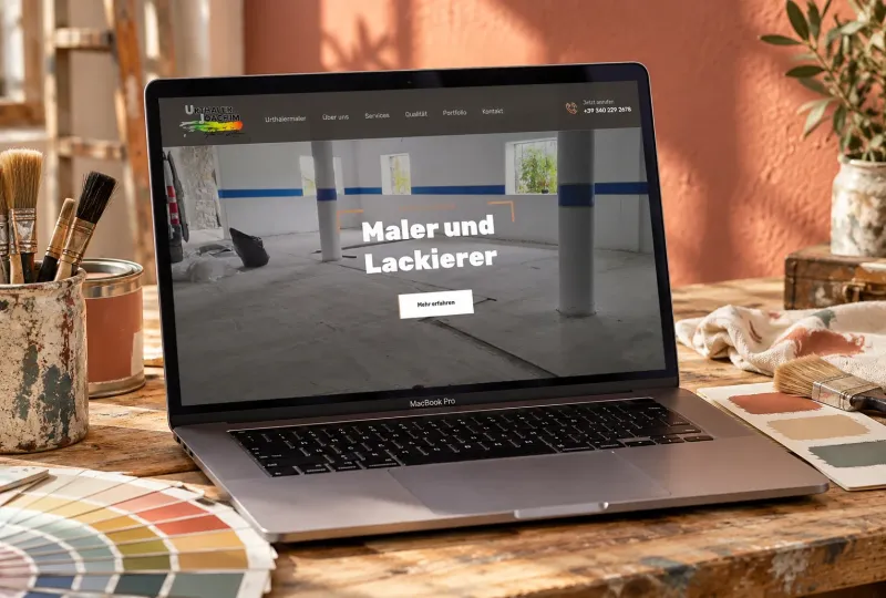 Website von Urthalermaler im Geräte-Mockup